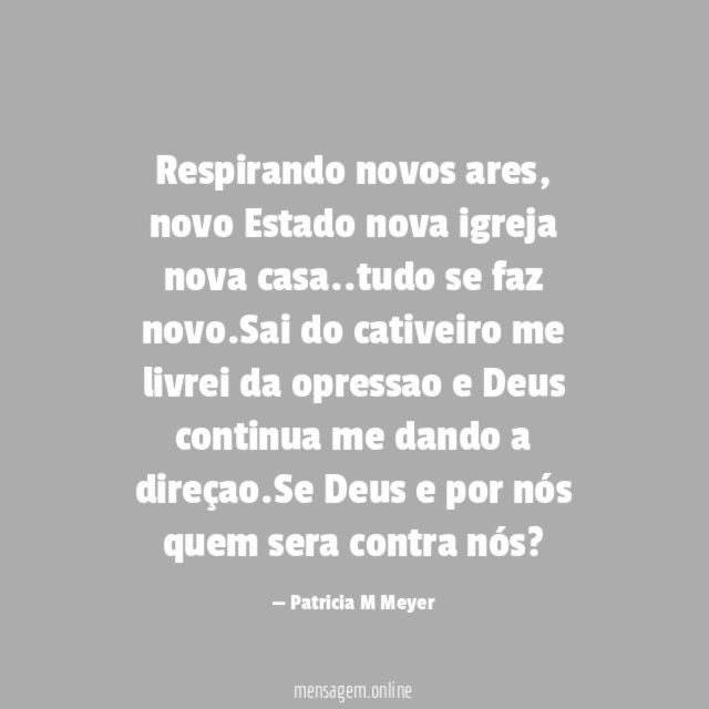 Respirando novos ares