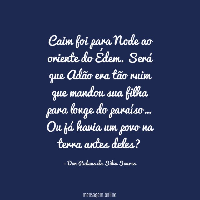 Caim foi para Node ao oriente do Édem