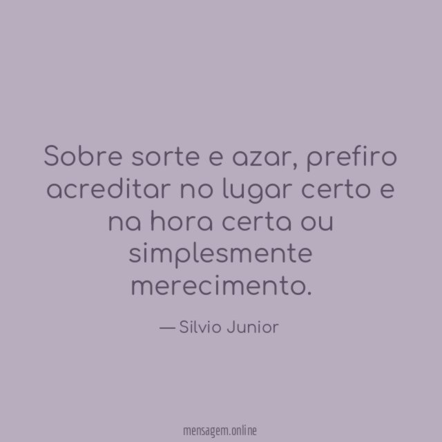 Sobre sorte e azar