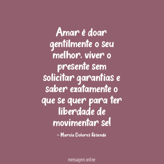 Amar é doar gentilmente o seu melhor