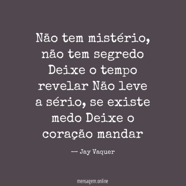 Não tem mistério