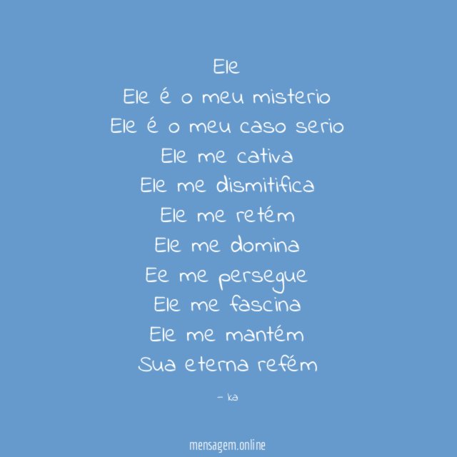 Ele Ele é o meu misterio Ele é o meu