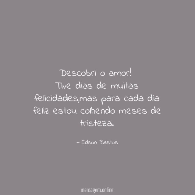 Descobri o amor