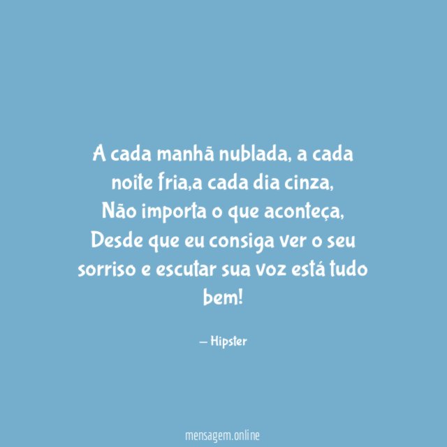 A cada manhã nublada