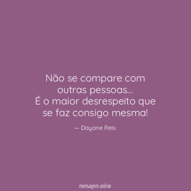 Não se compare com outras pessoas