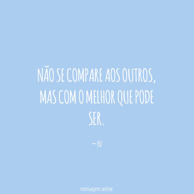 Não se compare aos outros