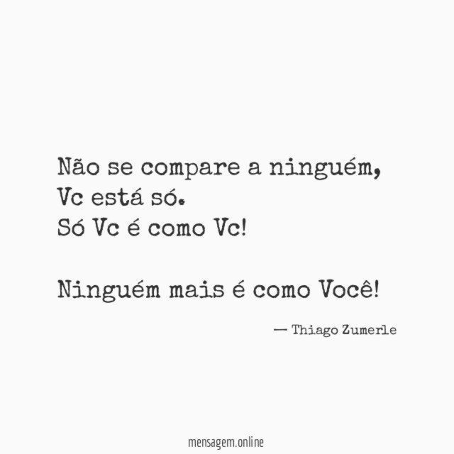 Não se compare a ninguém