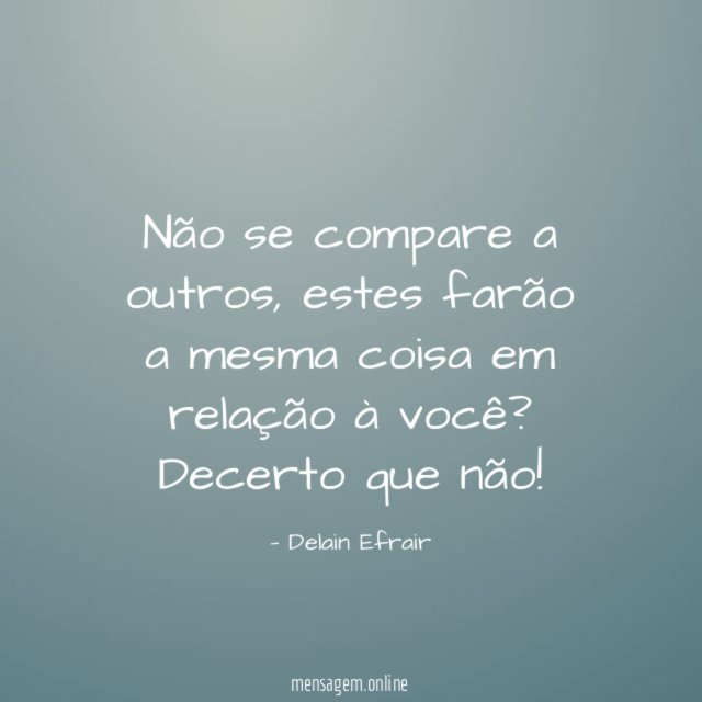 Não se compare a outros