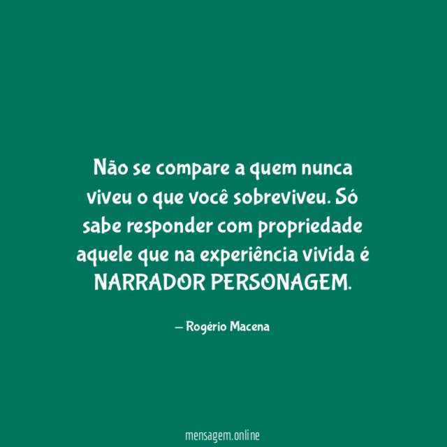 Não se compare a quem nunca viveu o que você sobreviveu