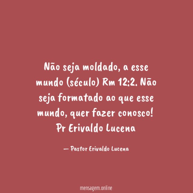 Não seja moldado