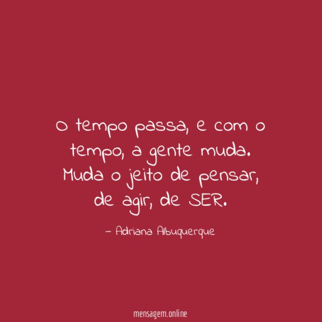 O tempo passa