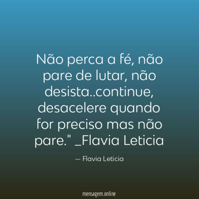 Não perca a fé