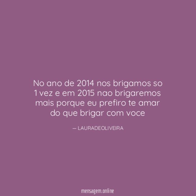 no ano de 2014 nos brigamos so 1