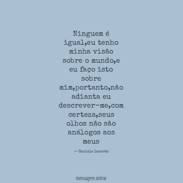 Ninguem é igual