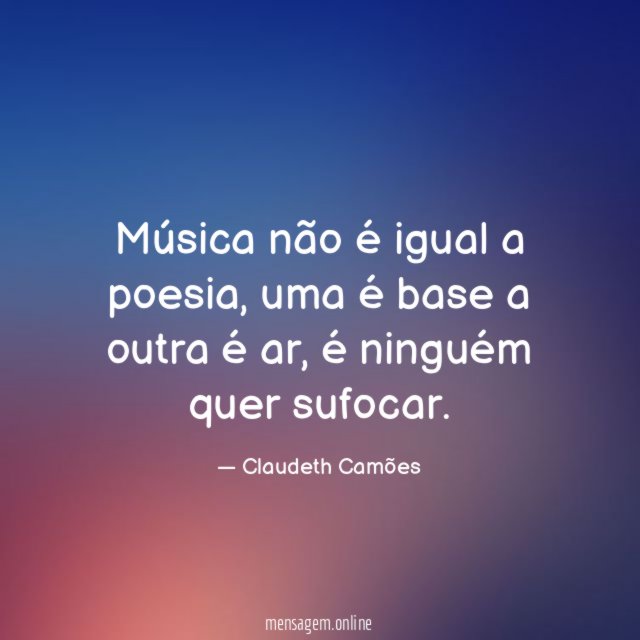 Música não é igual a poesia