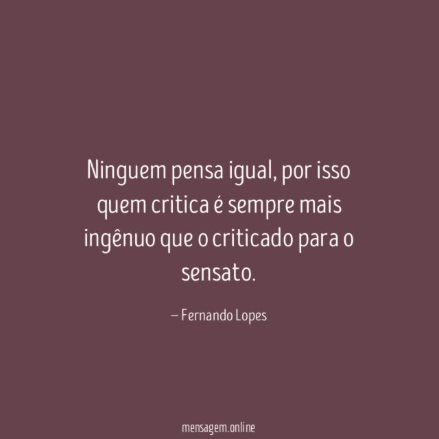Ninguem pensa igual