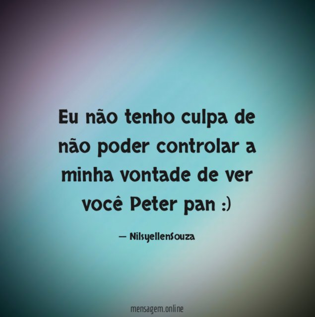Eu não tenho culpa de não poder controlar