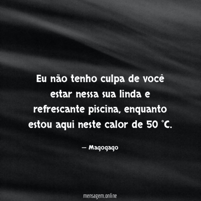 Eu não tenho culpa de você estar nessa