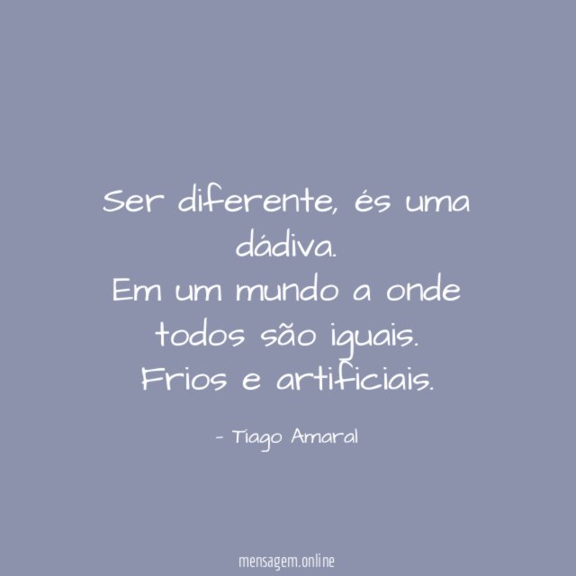 Ser diferente