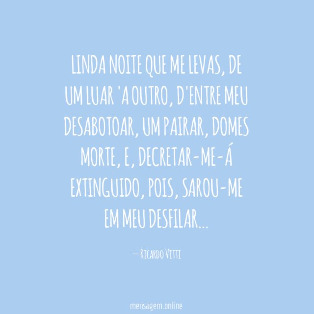 Linda noite que me levas