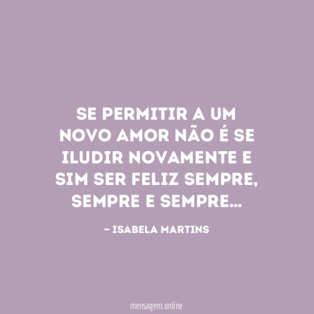 Se permitir a um novo amor não é