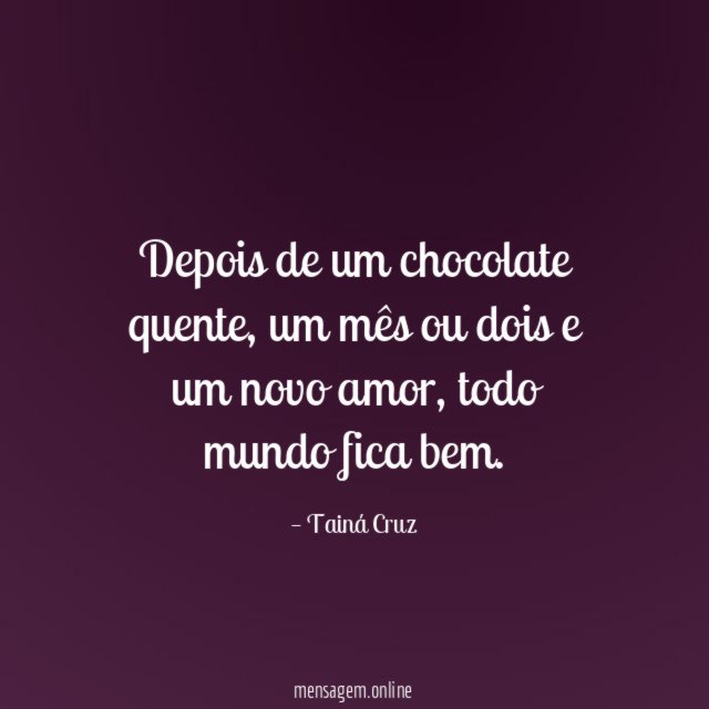 Depois de um chocolate quente