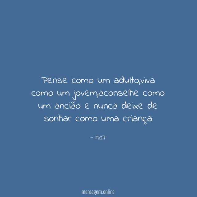 Pense como um adulto