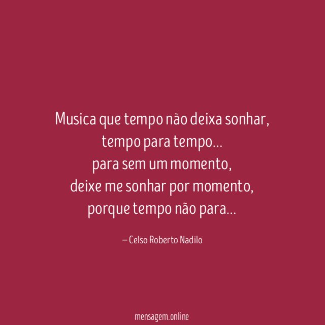 musica que tempo não deixa sonhar