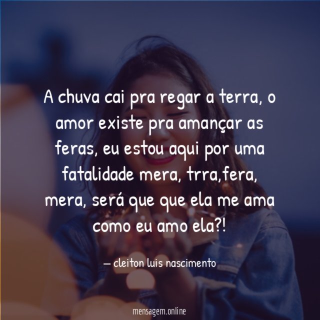 A chuva cai pra regar a terra