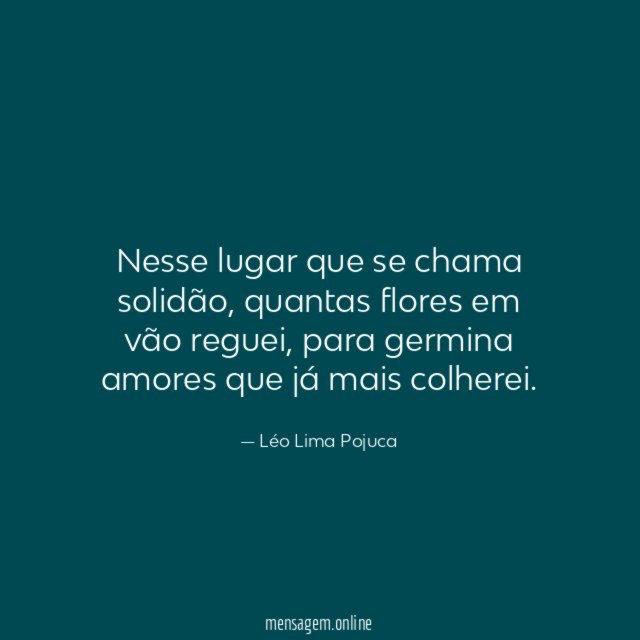 Nesse lugar que se chama solidão