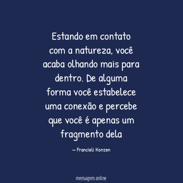 Estando em contato com a natureza