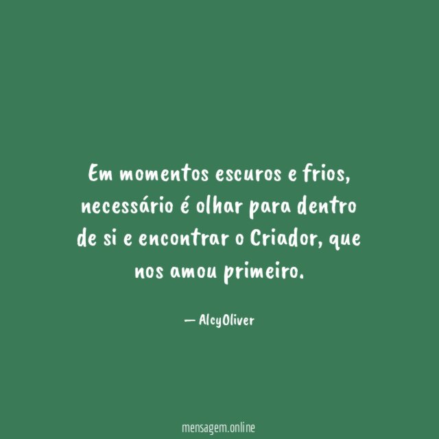 Em momentos escuros e frios