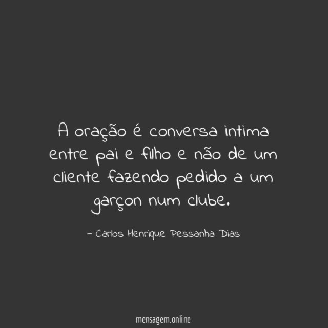A oração é conversa intima entre pai