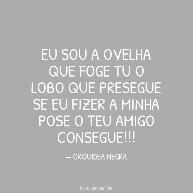 EU SOU A OVELHA QUE FOGE TU O LOBO