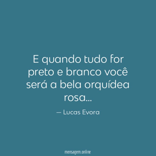 E quando tudo for preto e branco você