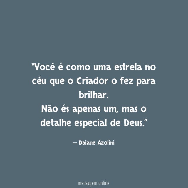 Você é como uma estrela no céu que