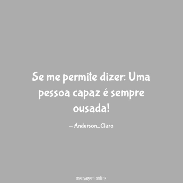Se me permite dizer
