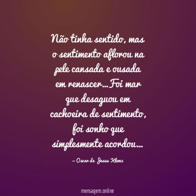 Não tinha sentido