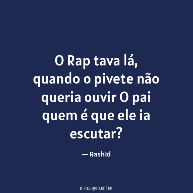 O Rap tava lá
