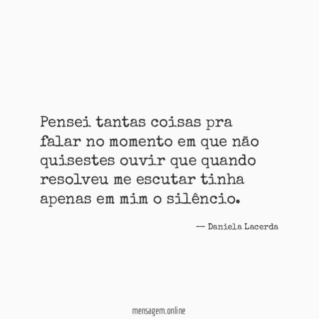 Pensei tantas coisas pra falar no momento em