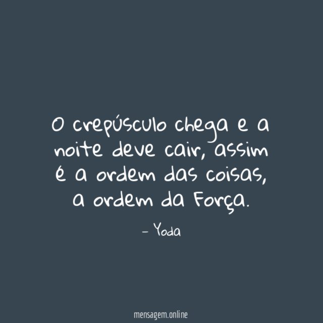 O crepúsculo chega e a noite deve cair