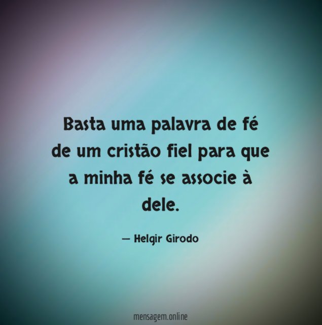Basta uma palavra de fé de um cristão