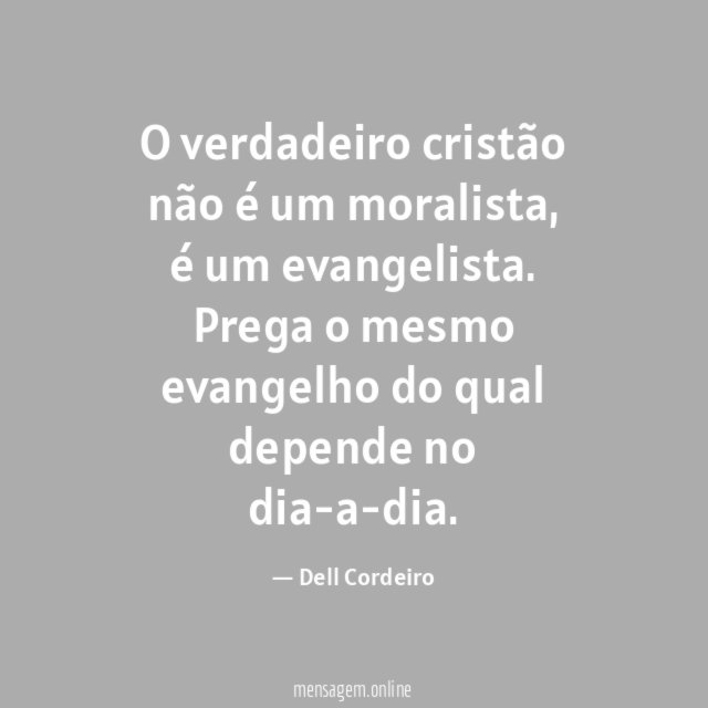 O verdadeiro cristão não é um moralista
