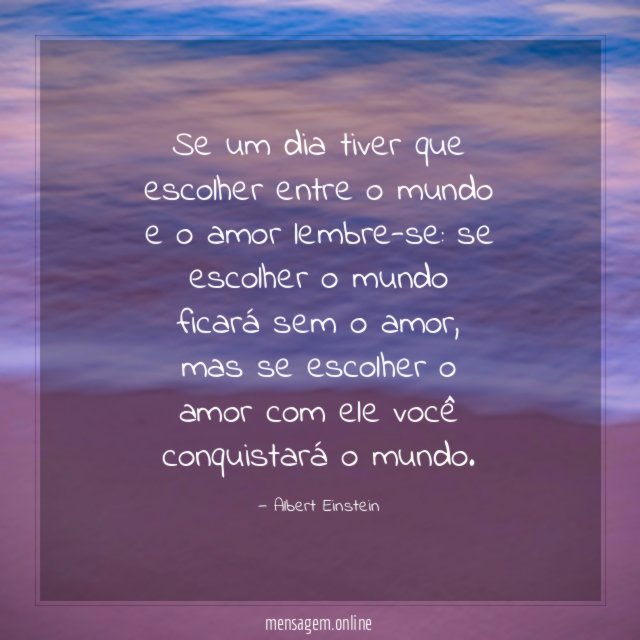 Se um dia tiver que escolher entre