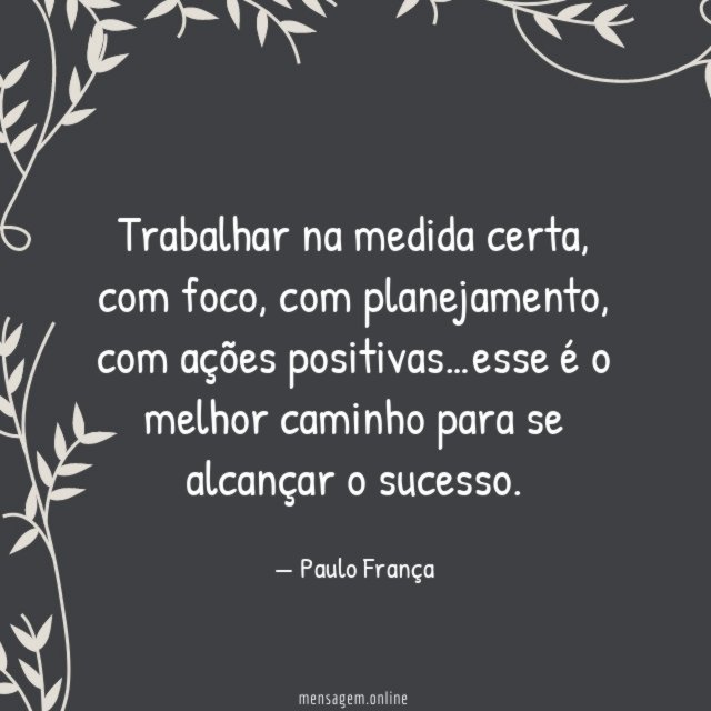 Trabalhar na medida certa