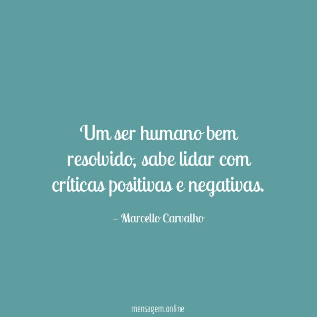 Um ser humano bem resolvido