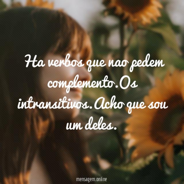 Ha verbos que nao pedem complemento