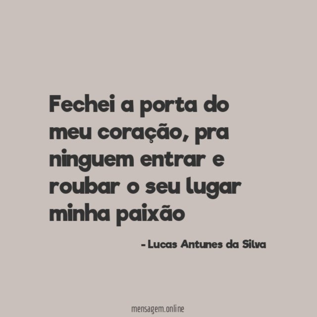 Fechei a porta do meu coração