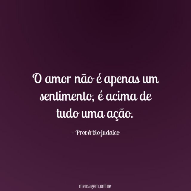 O amor não é apenas um sentimento