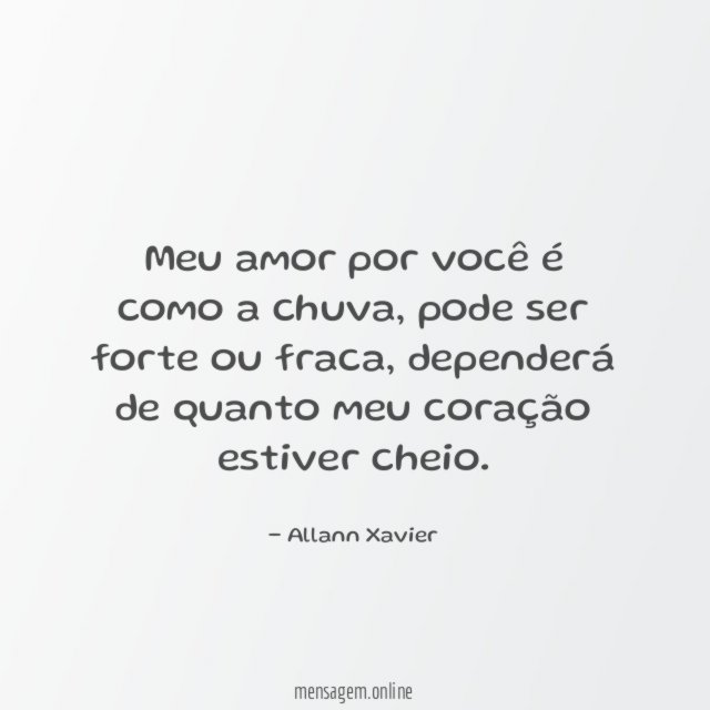Meu amor por você é como a chuva